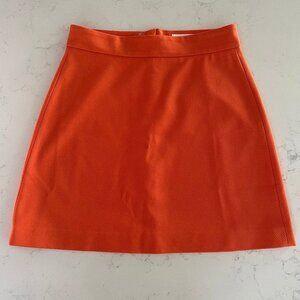 Selected Femme Mynella Lined Textured Poly A-Line Mini Skirt Orangeade Sz 36 NWT